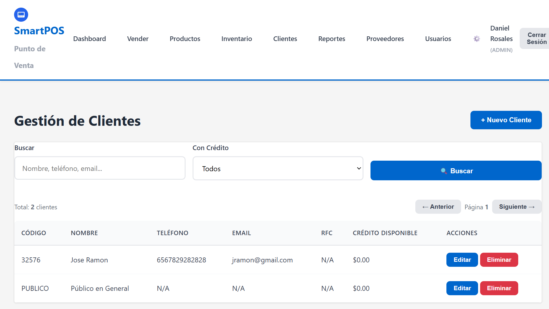 Punto de venta para tienda de celulares